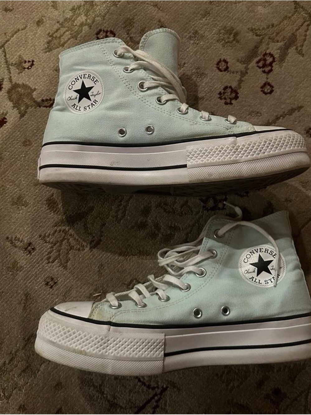 Converse High Top Platform Sneakers - Mint
